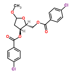1-甲氧基-3,5-二对氯苯甲酰基-2-脱氧核糖结构式