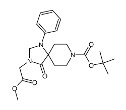 tert-butyl 3-(2-methoxy-2-oxoethyl)-4-oxo-1-phenyl-1,3,8-triazaspiro[4.5]decane-8-carboxylate结构式