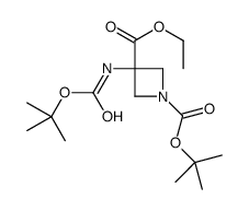1-Boc-3-ethoxycarbonyl-3-(Boc-amino)azetidine structure