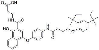 beta-Alanine,N-[[4-[4-[[4-[2,4-bis(1,1-dimethylpropyl)phenoxy]-1-oxobutyl] amino]phenoxy]-1-hydroxy-2-naphthalenyl]carbonyl] Structure