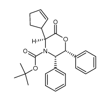 (3S,5S,6R)-tert-butyl 3-(cyclopent-2-en-1-yl)-2-oxo-5,6-diphenylmorpholine-4-carboxylate Structure
