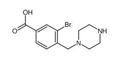 3-溴-4-(哌嗪-1-甲基)苯甲酸结构式