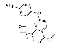 methyl 6-[(5-cyanopyrazin-2-yl)amino]-4-[methyl-(3-methyloxetan-3-yl)amino]pyridine-3-carboxylate Structure