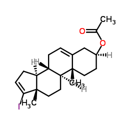 17-碘雄甾-5,16-二烯-3BETA-醇乙酸酯结构式