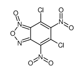 4,6-dichloro-5,7-dinitro-3-oxido-2,1,3-benzoxadiazol-3-ium结构式