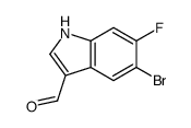 5-溴-6-氟-1H-吲哚-3-甲醛结构式