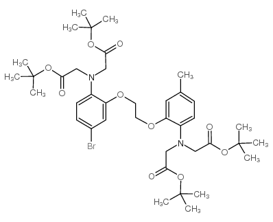 tert-butyl 2-[2-[2-[2-[bis[2-[(2-methylpropan-2-yl)oxy]-2-oxoethyl]amino]-5-bromophenoxy]ethoxy]-4-methyl-N-[2-[(2-methylpropan-2-yl)oxy]-2-oxoethyl]anilino]acetate Structure