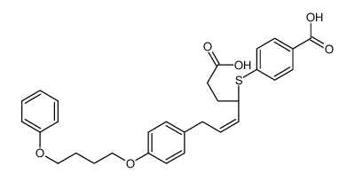 4-[(Z,3S)-1-carboxy-6-[4-(4-phenoxybutoxy)phenyl]hex-4-en-3-yl]sulfanylbenzoic acid Structure