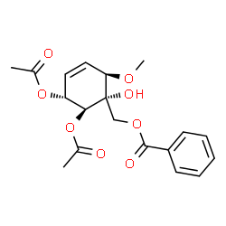 (1S)-2β,3α-Diacetoxy-1-[(benzoyloxy)methyl]-6β-methoxy-4-cyclohexen-1-ol结构式
