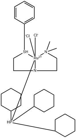 二氯[N1,N1-二甲基-N2-[2-(苯硫基-κS)乙基]-1,2-乙二胺-κN1,κN2](三环己基膦)钌(II)结构式