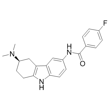 N-[(3R)-3-(二甲基氨基)-2,3,4,9-四氢-1H-咔唑-6-基]-4-氟苯甲酰胺盐酸盐结构式