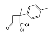 2,2-dichloro-3-methyl-3-(4-methylphenyl)cyclobutan-1-one结构式