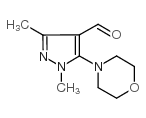 1,3-二甲基-5-吗啉-1H-吡唑-4-甲醛结构式
