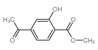 4-乙酰基-2-羟基苯甲酸甲酯结构式