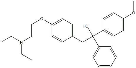 4-[2-(Diethylamino)ethoxy]-α-(4-methoxyphenyl)-α-phenylphenethyl alcohol结构式