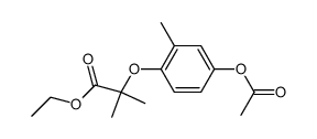 2-(4-Acetoxy-2-methyl-phenoxy)-2-methyl-propionic acid ethyl ester结构式