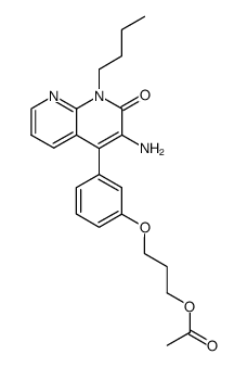 Acetic acid 3-[3-(3-amino-1-butyl-2-oxo-1,2-dihydro-[1,8]naphthyridin-4-yl)-phenoxy]-propyl ester Structure