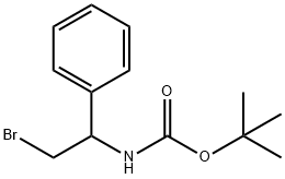 (2-溴-1-苯乙基)氨基甲酸叔丁酯结构式