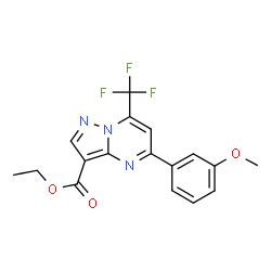 Ethyl 5-(3-methoxyphenyl)-7-(trifluoromethyl)pyrazolo[1,5-a]pyrimidine-3-carboxylate结构式