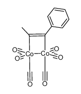 cobalt(carbonyl)3(μ-PhC2Me)cobalt(carbonyl)3 Structure