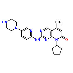 8-环戊基-5-甲基-2-((5-(哌嗪-1-基)吡啶-2-基)氨基)吡啶并[2,3-d]嘧啶-7(8H)-酮结构式