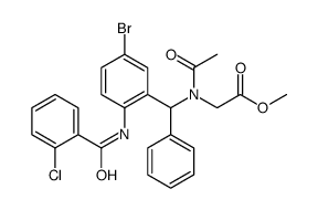 methyl 2-[acetyl-[[5-bromo-2-[(2-chlorobenzoyl)amino]phenyl]-phenylmethyl]amino]acetate Structure