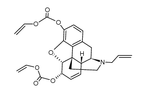 17-allyl-4,5α-epoxy-3,6α-bis-vinyloxycarbonyloxy-morphin-7-ene结构式