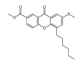 methyl 7-methylthio-5-(n-hexyl)-xanthone-2-carboxylate结构式