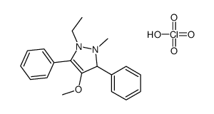1-ethyl-4-methoxy-2-methyl-3,5-diphenyl-1,3-dihydropyrazol-1-ium,perchlorate结构式