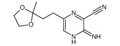 3-amino-6-[2-(2-methyl-1,3-dioxolan-2-yl)ethyl]pyrazine-2-carbonitrile Structure