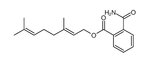 (E)-3,7-dimethylocta-2,6-dien-1-yl 2-carbamoylbenzoate结构式