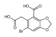 6-bromo-5-carboxymethyl-benzo[1,3]dioxole-4-carboxylic acid结构式
