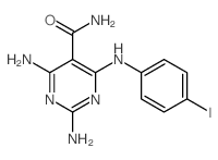 5-Pyrimidinecarboxamide,2,4-diamino-6-[(4-iodophenyl)amino]- Structure