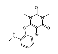 5-bromo-1,3-dimethyl-6-(2-methylaminophenylthio)-uracil结构式