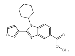1-环己基-2-(3-呋喃)-1H-苯并咪唑-5-羧酸甲酯结构式
