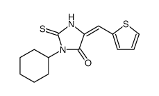 4-Imidazolidinone, 3-cyclohexyl-5-(2-thienylmethylene)-2-thioxo结构式