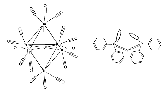 bis(triphenylphosphine)nitrogen(1+){Ru6N(CO)16}结构式