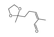 2-methyl-5-(2-methyl-1,3-dioxolan-2-yl)pent-2-enal结构式