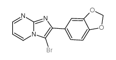 2-苯并[1,3]二氧代-5-基-3-溴咪唑并[1,2-a]嘧啶结构式