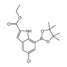 ethyl 5-chloro-7-(4,4,5,5-tetramethyl-1,3,2-dioxaborolan-2-yl)-1H-indole-2-carboxylate Structure