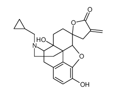 3,6,14-trihydroxy-6-(2-carboxyallyl)-17-(cyclopropylmethyl)morphinan gamma-lactone 4,5-epoxide Structure