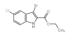 3-溴-5-氯-1H-吲哚-2-羧酸乙酯结构式