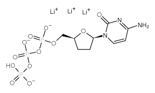 2',3'-二脱氧胞苷5'-三磷酸三锂盐结构式