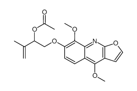 3-acetoxy-4-(4,8-dimethoxy-furo[2,3-b]quinolin-7-yloxy)-2-methyl-but-1-ene Structure