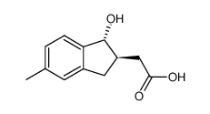 1-hydroxy-5-methyl-trans-2-indanylacetic acid结构式