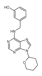 6-(3-hydroxybenzylamino)-9-(tetrahydropyran-2-yl)purine Structure