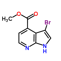 3-溴-1H-吡咯并[2,3-b]吡啶-4-甲酸甲酯结构式