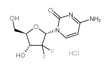 4-Amino-1-(2-deoxy-2,2-difluoro-a-D-erythro-pentofuranosyl)-2(1H)-pyrimidinone Hydrochloride结构式