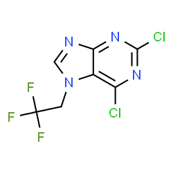 2,6-二氯-7-(2,2,2-三氟乙基)-7H-嘌呤结构式