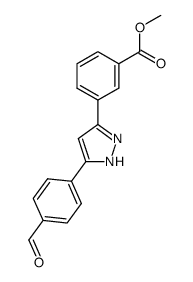 3-[5-(4-formylphenyl)-1H-pyrazol-3-yl]benzoic acid methyl ester结构式